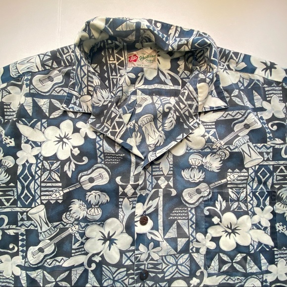 The Hawaiian Original Hilo Hattie Men's Shirt Guitar Ukelele Flowers Size XL USA - Picture 3 of 14